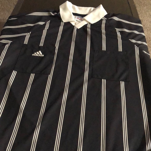 adidas Other - ADIDAS BLACK AND WHITE STRIPED COLLARED SHIRT